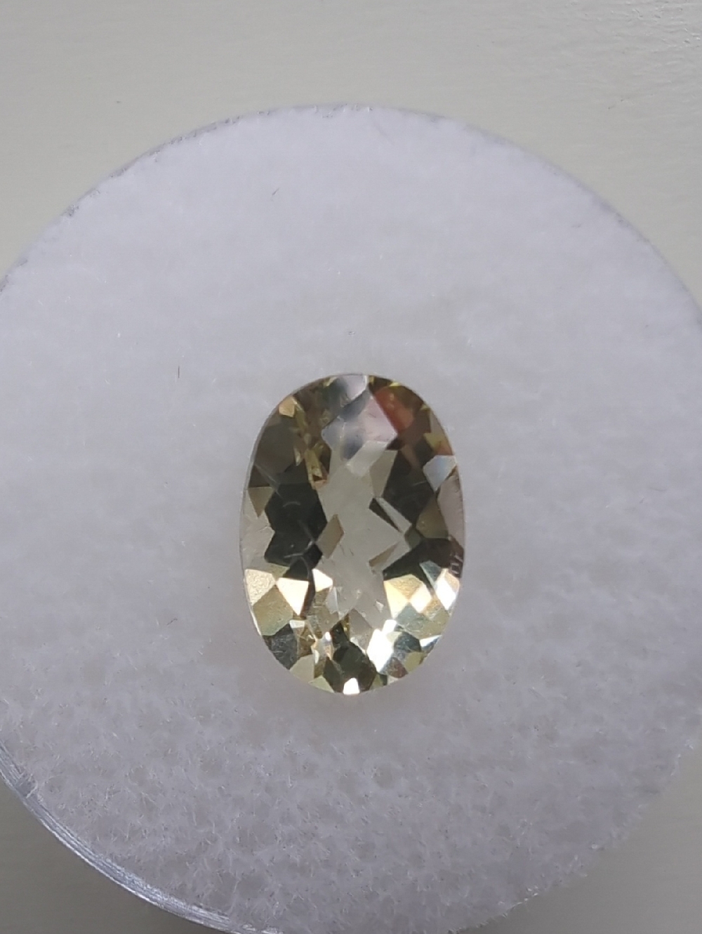 Lemon Quartz Oval Faceted Checkerboard Cut 2.12 Carat Loose Gemstone